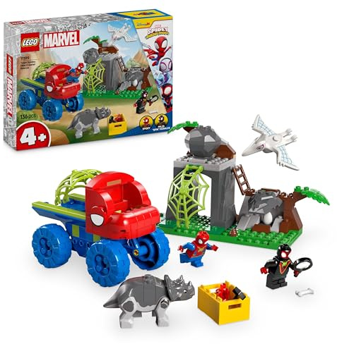 LEGO Marvel Spideys Team auf Rettungsmission im Dino-Truck, baubares Superhelden Spielzeugauto, Abenteuer Spielset für Kinder ab 4 Jahren, Spidey und Seine Super-Freunde 11199
