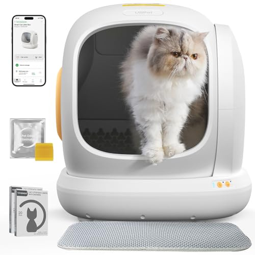 Wolmds UBPet C20 Katzenstreu, selbstreinigend, 75 l, ideal für mehrere Katzen, auslaufsicher, geruchshemmend, erhöhte Sicherheit