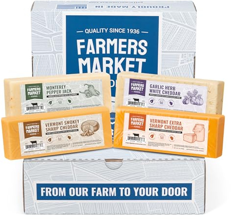 Farmers Market, Gluten Free, Keto, Paleo, Low Sodium, Zero Sugar, Wisconsin Cheese Gift Sets, 7oz 4 Count