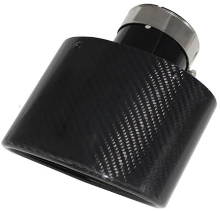 FUNFOB Auspuffblenden Universal Edelstahl Schwarz Oval Breite 150mm Glänzend Carbon Faser Auto Schalldämpfer Spitze Auspuffrohr Düse Dekoration Auto Auspuffroh(70MM)