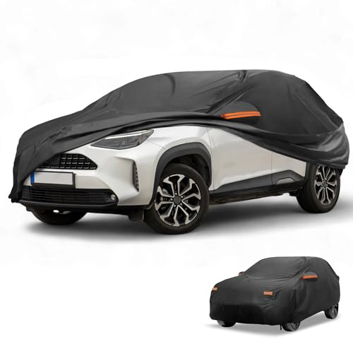 Partuto Copertura Auto Impermeabile Tutte le Stagioni Automotive Esterna Anti-UV Protezione dal Sole e dalla Pioggia Copertura Completa Nero per Toyota Yaris Cross