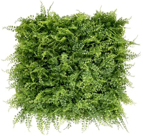 BONERVA Jardín Vertical Artificial Selvático 100x100 cm, 1m², Pack 4 Paneles 50x50 cm Montables, Muro Vegetal Decorativo con Protección UV para Interior y Exterior