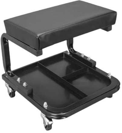 Ronyme Siège d'atelier roulant en forme de U Tabouret d'atelier Tabouret de réparation de voiture souple et robuste Tabouret de mécanicien pour atelier de, Noir
