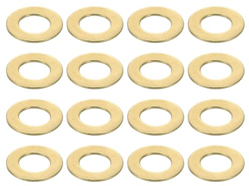 QUARKZMAN 200Pcs Rondelle Plate en Laiton Rondelles Plates M4x8x0.5mm | en Laiton, Rondelles d'Étanchéité en Laiton, pour Vis Boulons Réparation de Machines Construction Extérieure