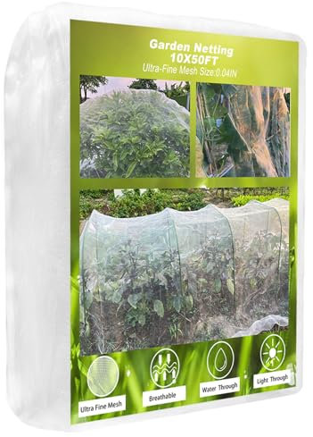 ZZMYSYXL Garden Netting Mesh, 3x15m Large Ultra Fine Insect Netting for Vegetable Fruit Flower Plant Crop Greenhouse Row Cover Barrier Protection Net for Birds Animals, Garden Neting for Raised Beds
