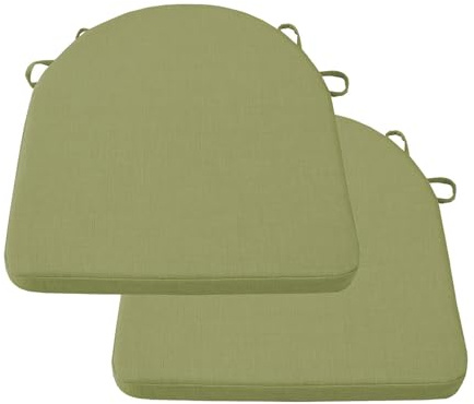 Juego de 2 cojines de jardín en forma de U para silla de comedor, cojines de jardín para oficina, hogar, interior/exterior (40 x 40 x 2 cm, verde)