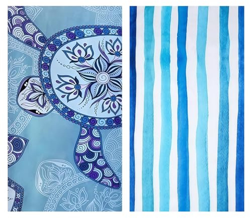 Yamobi Strandtuch Groß,180x100 cm, Sandfreies Strandtuch aus Mikrofaser,schnell trocknend,Weiches & Leichtes Beach Towel für Strand,Reise,Schwimmen (Schildkröten)