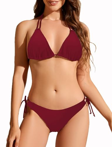 Giyaluzw Damen Bikini Set Sexy Brazilian Style, Triangel Bikinis Sport Strand Badeanzug für Frauen