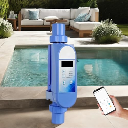 GéNéRateur De Chlore Au Sel, SystèMe De Chloration De Piscine, GéNéRateur De Chlore Au Sel à Adaptation Automatique pour Piscine, Wi-FI IntéGré Et TéLéCommande par Application,16g/h
