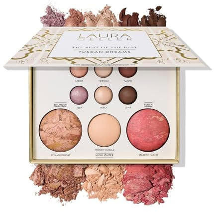 LAURA GELLER NEW YORK The Best of the Best Baked Palette - Tuscan Dreams - Full Size - Includes Bronzer, Blush, Highlighter and 6 Eyeshadows - Travel-Friendly (Best of the Best Tuscan Dreams)
