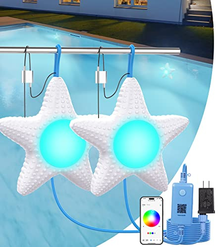 GedFong Luci Piscina LED per Fuori Terra, IP68 impermeabile Lampade Piscina a Immersione, Luci per Interrata Fuori Terra, 2 in 1