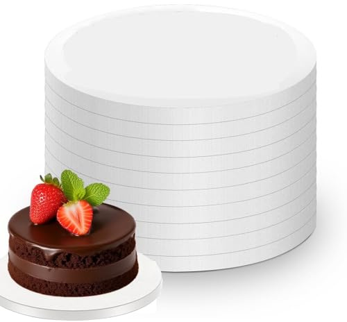 8 PCS Cake Boards 10 Inch Round, 12mm Thick White Cake Drum Board, Corrugated Cake Boards Cake Decorating Supplies for Multi-Layer Cakes, Fruit Cakes, Wedding Birthday Party
