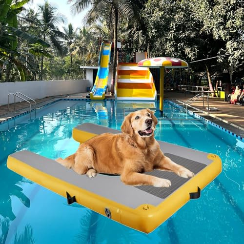 Inflatable Dog Pool Ramp, Waterproof Pet Swimming Ladder, Stable PVC Dock for Small to Large Dogs