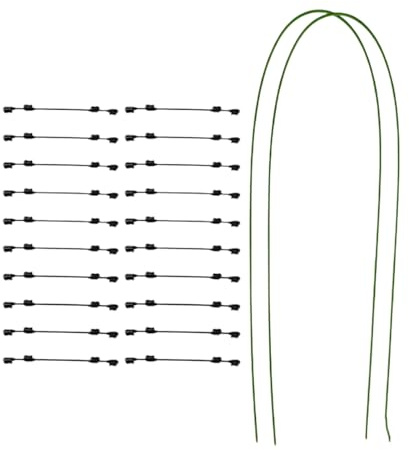 Vegetabiliskt stöd - 2 stycken flexibla växtinsatser, hushållsväxtstav, växtstativ för inomhus och flexibla metallstativ med klämmor för växthus trädgård