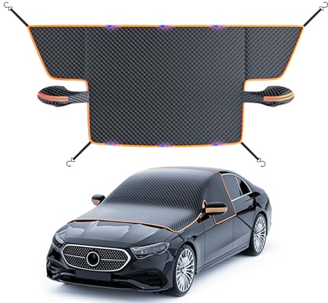 Cubierta de parabrisas para nieve, resistente a todo clima, tela Oxford impermeable, protección solar para coche, cubierta protectora para parabrisas de invierno, para SUV, camiones, camionetas