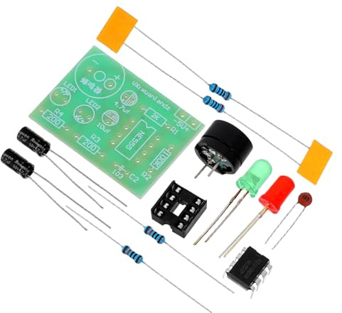 SHINEOFI Kit di Pratica Saldatura 3 Pezzi Circuito Multivibratore Ne555 Astabile, Resina Epossidica, per Uso Educativo e Fai da Te LED Lampeggianti