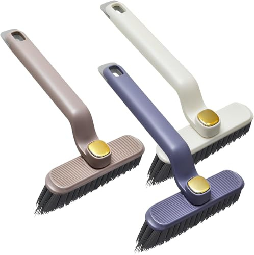 Cepillo de limpieza multifunción giratorio de 360°, de mano, sin esquinas muertas, cepillo de cerdas duras en forma de V, herramienta de limpieza para baño, cocinas (café)
