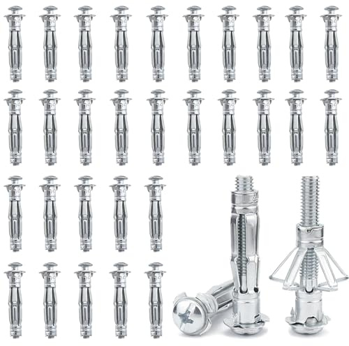 30 Spreizdübel Expansion Nuts Verzinkte BlüTenblattmuttern M4 X 52 Gipskarton-Dehnmuttern Hohlraumdübel Metall Verzinkt Hohlwanddübel für Gipskarton, Hohlwände und Ziegel
