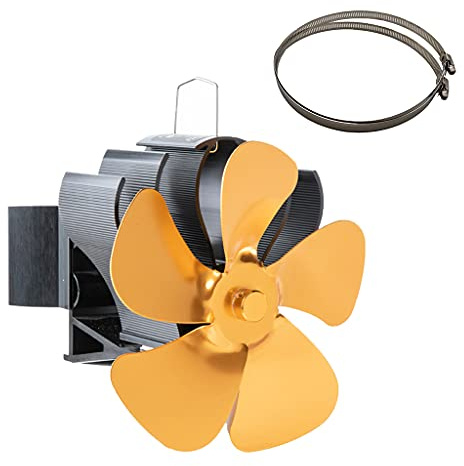 Ventilatore da forno a calore con 5 pale per tronchi di legno Maggiore flusso d'aria Ventilatore per la casa Efficiente distribuzione del calore