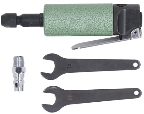 Amoladora de aire de 25 000 RPM, amoladora neumática con entrada de 1/4 de pulgada y palanca de presión, máquina recta de esmerilado neumática para grabado, pulido y recorte de