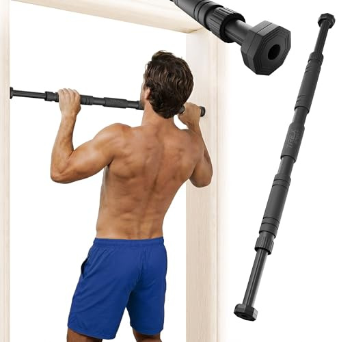 TREX SPORT Klimmzugstange für Türrahmen 67-100 cm bis 200 kg TX-010PB | Pull Up Bar Türreck, verstellbar, Anti-Rutsch Griffe ohne Bohren, 8 Druckpunkte, stabil