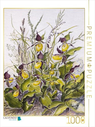 CALVENDO Puzzle Am Waldrand: Frauenschuh, Zittergras, Perlgras, Ästige Graslilie | 1000 Teile Lege-Größe 48 x 64 cm Foto-Puzzle für glückliche Stunden