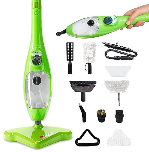 H2O X5 Steam Mop & Handheld Steam Cleaner | 5-in-1 Floor Steamer | Hardwood, Tile & Laminate Cleaner | Carpet Glider Included | Grout, Window & Garment Attachments