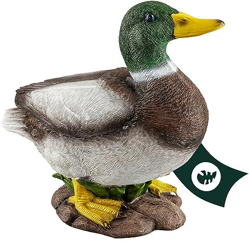 VERDOBA Decorazione da giardino in resina dipinta a mano – Figure da giardino per esterni e giardino d'inverno – Figura da giardino in pietra artificiale, resina – Decorazione per laghetto (disegno in