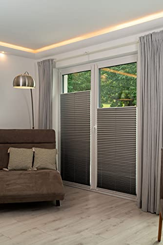 K-home Tenda plissettata oscurante, in poliestere, argento metallizzato, larghezza 45 x altezza 210 cm