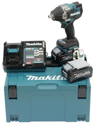 Makita TW008GM201 Akku-Schlagschrauber 40V max. / 4,0 Ah, 2 Akkus + Ladegerät im MAKPAC, Petrol