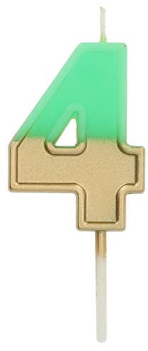 Folat 18864 Candle Retro Number 4 Green