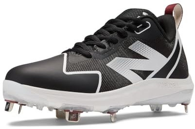 New Balance Women's FuelCell Romero Duo V2 Metal Softball Shoe, Black/White, 6.5 M