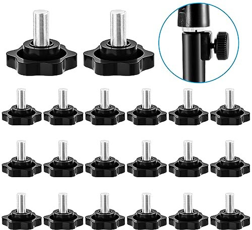 Rändelschraube Mit Gewinde M6-Schrauben - 20 Stück 12mm Schnecken, Rundgriffbolzen, Flachkopfschraube, Griffmontage-Klemmknöpfe Spannschraube für Maschinen