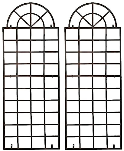 CLP Jeu de 2 Treillis muraux Viva avec Cadre I Treillis en Fer pour Fixation Murale I Disponible en différentes Couleurs, Couleur:Bronze