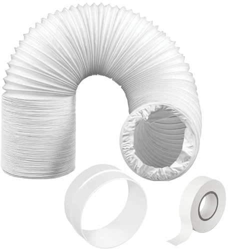 SPARES2GO 10m Vent Hose 5 Extension PVC Duct Tube Pipe Kit Compatible with Delonghi Fits Pinguino Air Conditioner