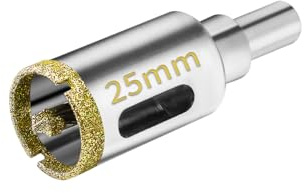 Meccion Diamond Hole Saw with Pilot Center Drill Bit 25mm Diamond Core Hole Cutter for Tile, Porcelain, Glass, Marble, Ceramic