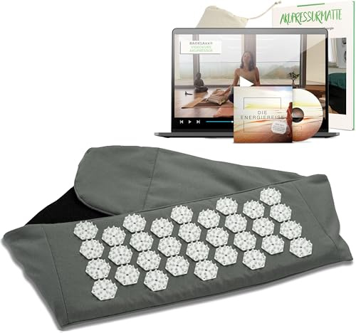 BACKLAXX® Akupressur Gürtel mit 736 Nadeln, Lendengürtel für den Rücken | Akupressur Lendengürtel 122x18x2,5 cm mit Klettverschluss & Tasche, Halbleinen & Baumwolle, wie Stachelmatte für den Rücken