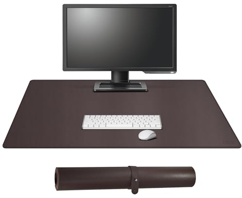 Cacoy 900x500 mm Schreibtischunterlage aus Leder, Große Mauspad XXL für Büro und Zuhause, Wasserdichter Computer Unterlage Schreibtisch, Multifunktional PU-Leder Schreibtischmatte (Braun)