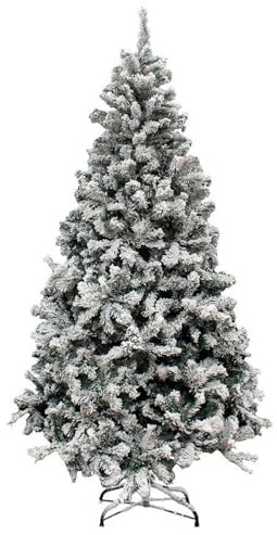 Tradineur - Árbol de Navidad nevado, Pino, Abeto Artificial Blanco, Estructura de plástico y Metal Revestido, Robusto y Duradero, fácil Montaje, 180 cm