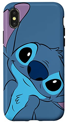 Hülle für iPhone X/XS Disney Lilo and Stitch Cute Stitch Face Slate Gray