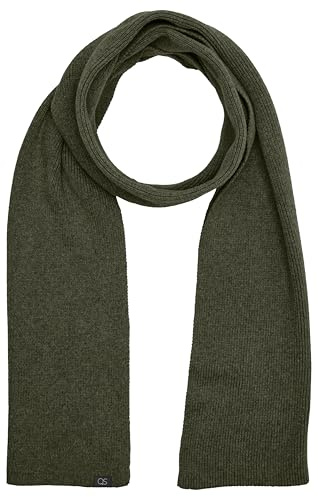 QS Herren 2159292 Strickschal mit Label Patch