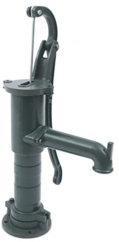 Hand Well Water Pump,Cast Iron Manual Well Pump Pitcher Pumps with Ring Handle, Deep Well Manual Water Transfer Pumping Machine Antique Hand Water Pumps for Gardens Yard Parks Ponds(Pump)