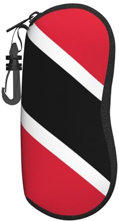 CZZYH Tragbares weiches Brillenetui mit Reißverschluss, Trinidad und Tobago Flagge Brillenetui für Damen und Herren, 8cm x 17cm