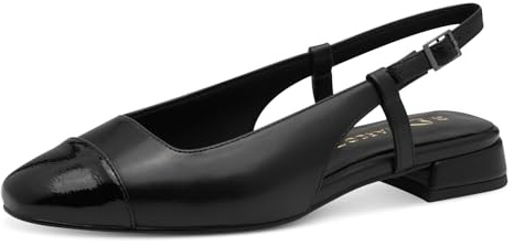 MARCO TOZZI Damen Slingpumps Elegant Kleiner Absatz, Schwarz (Black Comb), 38 EU