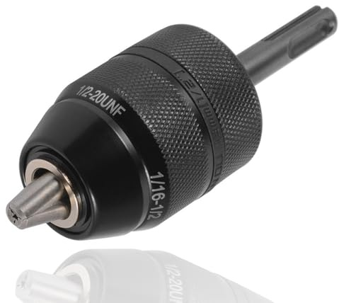 Gasea Keyless Drill Chuck 2-13mm with 1/2-20 UNF Mount, Heavy Duty Quick Change Converter Tool with 1/2 SDS Plus Adaptor for Impact Drills & Rotary Hammers