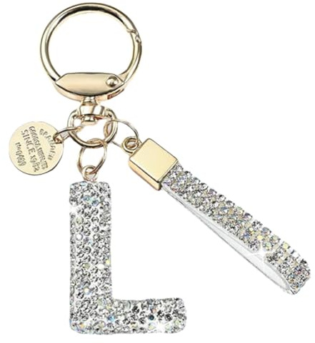 Pendentif Diamant 1 Lettre, Porte-Clés L pour Femmes, Brillant, Charme De Sac Élégant