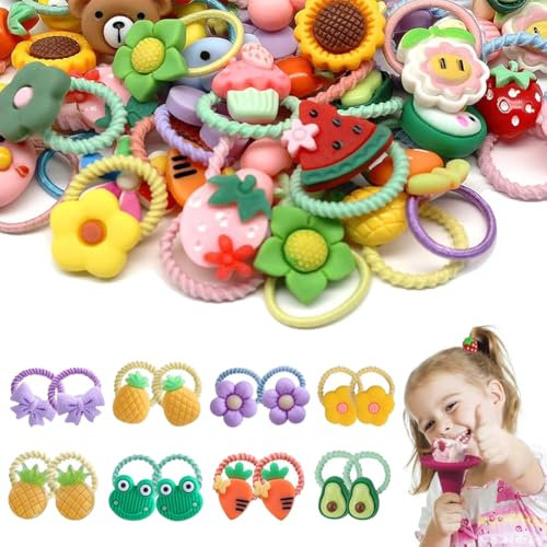 80pcs Baby Mädchen Haargummis Elastisches Stirnband Pferdeschwanzhalter Haarband Haarschmuck für Kinder Kleinkinder Mädchen Nahtlos Weich Haargummi mit Haargummi Kinder für Kinder Kleine Mädchen