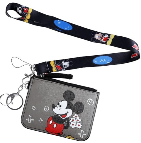yumcute Mou-se Geldbeutel Kinder Jungen Mädchen, Kinder Geldbeutel Brustbeutel Kinder mit Lanyard, Cartoon Anime Geldbörse, Portmonee Kinder, Portemonnaie Kinder mit Umhängeband und Schlüsselanhänger