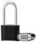 Cadenas à combinaison épaisse à anse longue et résistant aux intempéries pour extérieur avec code à 4 chiffres - Cadenas de haute sécurité pour école, gym, portail, abri de jardin (noir)