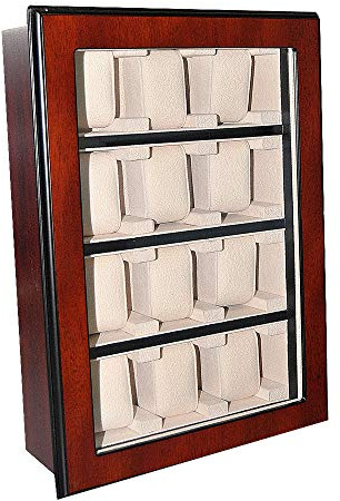 Meyer & Söhne Wandvitrine Uhren für 12 Uhren braun Holz No.3 NEU